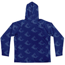 Load image into Gallery viewer, Let’s Beach It Sea Life Collection Unisex Long Sleeve Performance Hoodie (Whale)