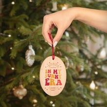 Load image into Gallery viewer, In My Sunny Era Wooden Ornaments (Magnetic Back and Red Ribbon)
