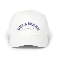 Load image into Gallery viewer, Delaware Born & Raised Classic Dad Cap - White Adjustable Hat