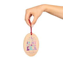 Load image into Gallery viewer, In My Mermaid Era Wooden Ornaments (Magnetic Back and Red Ribbon)