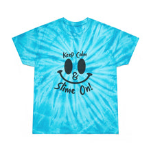 Load image into Gallery viewer, Keep Calm & Slime On! Tie-Dye Tee — Blue Cyclone Spiral T-Shirt