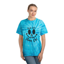 Load image into Gallery viewer, Keep Calm & Slime On! Tie-Dye Tee — Blue Cyclone Spiral T-Shirt