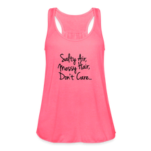 Load image into Gallery viewer, Messy Hair Don't Care Women's Flowy Tank Top by Bella - neon pink