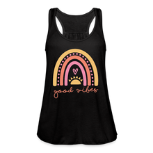 Load image into Gallery viewer, Good Vibes Women's Flowy Tank Top - black