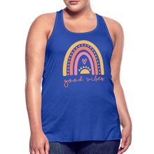 Load image into Gallery viewer, Good Vibes Women's Flowy Tank Top - royal blue