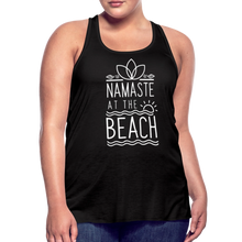 Load image into Gallery viewer, Namaste At The Beach Women's Flowy Tank Top - black