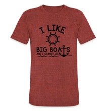 Load image into Gallery viewer, I Like Big Boats Unisex T-Shirt - heather cranberry
