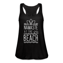Load image into Gallery viewer, Namaste At The Beach Women's Flowy Tank Top - black