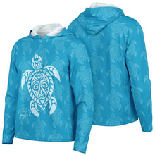 Load image into Gallery viewer, Let’s Beach It Sea Life Collection Unisex Long Sleeve Performance Hoodie (Sea Turtle)