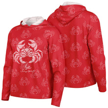 Load image into Gallery viewer, Let’s Beach It Sea Life Collection Unisex Long Sleeve Performance Hoodie (Crab)