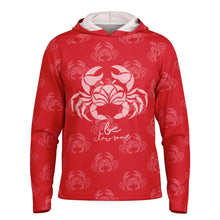 Load image into Gallery viewer, Let’s Beach It Sea Life Collection Unisex Long Sleeve Performance Hoodie (Crab)
