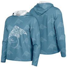 Load image into Gallery viewer, Let’s Beach It Sea Life Collection Unisex Long Sleeve Performance Hoodie (Stingray)