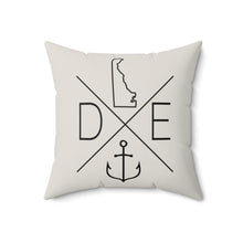 Load image into Gallery viewer, Delaware Anchor Design Square Pillow - Nautical Home Decor
