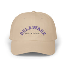 Load image into Gallery viewer, Delaware Born & Raised Classic Dad Cap - White Adjustable Hat