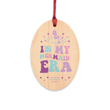 Load image into Gallery viewer, In My Mermaid Era Wooden Ornaments (Magnetic Back and Red Ribbon)