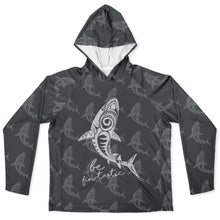 Load image into Gallery viewer, Let’s Beach It Sea Life Collection Unisex Long Sleeve Performance Hoodie (Shark)