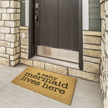 Load image into Gallery viewer, A_Salty_Mermaid_Lives_Here_Door_Mat_Outdoor_Mat_Lifestyle_02_Mockup.png