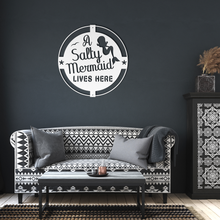 Load image into Gallery viewer, A_Salty_Mermaid_Metal_Sign_White_Dark_Living_Room_Mockup.png