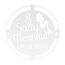 Load image into Gallery viewer, A_Salty_Mermaid_Metal_Sign_White_Transparent_Mockup.png