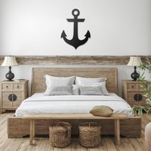 Load image into Gallery viewer, Anchor_Metal_Sign_Black_Farmhouse_Bedroom_Mockup.png