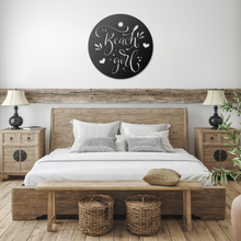 Load image into Gallery viewer, Beach_Girl_Black_Farmhouse_Bedroom_Mockup.png