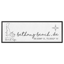Load image into Gallery viewer, Bethany_Beach_Canvas_Sign_Framed_Canvas_H_Panoramic_Main_Mockup.png
