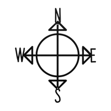 Load image into Gallery viewer, Compass_Metal_Sign_Black_Transparent_Mockup.png
