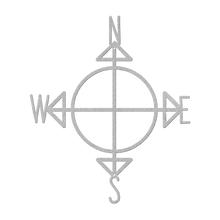 Load image into Gallery viewer, Compass_Metal_Sign_Silver_Transparent_Mockup.png