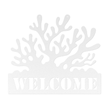 Load image into Gallery viewer, Coral_Welcome_Metal_Sign_White_Transparent_Mockup.png