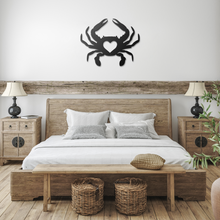 Load image into Gallery viewer, Crab_Love_Metal_Sign_Black_Farmhouse_Bedroom_Mockup.png