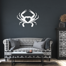 Load image into Gallery viewer, Crab_Love_Metal_Sign_White_Dark_Living_Room_Mockup.png