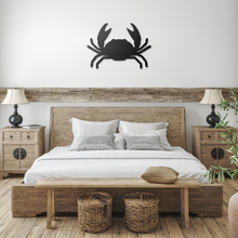 Load image into Gallery viewer, Crab_Metal_Sign_Black_Farmhouse_Bedroom_Mockup.png
