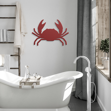 Load image into Gallery viewer, Crab_Metal_Sign_Red_Modern_Bathroom_Mockup.png