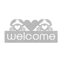 Load image into Gallery viewer, Crab_Welcome_Sign_Silver_Transparent_Mockup.png