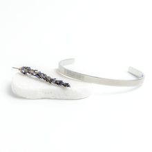 Load image into Gallery viewer, Horseshoe_Crab_Cuff_Bracelet_Silver_Lifestyle_03_Mockup.png