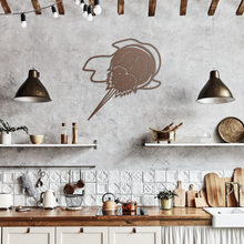 Load image into Gallery viewer, Horseshoe_Crab_Metal_Wall_Art_Copper_Rustic_Kitchen_Mockup.png