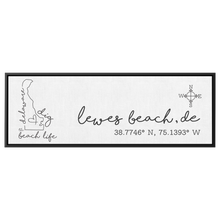 Load image into Gallery viewer, Lewes_Delaware_Wall_Art_Framed_Canvas_H_Panoramic_Main_Mockup.png