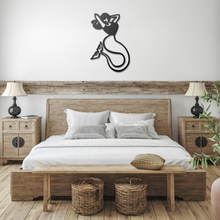 Load image into Gallery viewer, Mermaid_Metal_Sign_Black_Farmhouse_Bedroom_Mockup.png