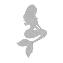 Load image into Gallery viewer, Mermaid_Metal_Sign_Silver_Transparent_Mockup.png