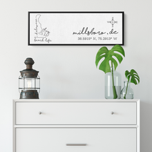 Load image into Gallery viewer, Millsboro_Wall_Sign_Framed_Canvas_H_Panoramic_Small_Lifestyle_Mockup.png