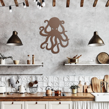 Load image into Gallery viewer, Octopus_Metal_Sign_Copper_Rustic_Kitchen_Mockup.png