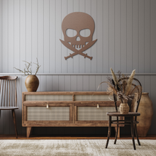 Load image into Gallery viewer, Pirate_Metal_Sign_Copper_Rustic_Hallway_Mockup.png