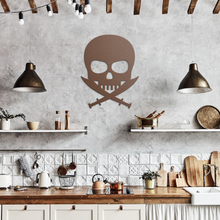 Load image into Gallery viewer, Pirate_Metal_Sign_Copper_Rustic_Kitchen_Mockup.png