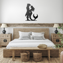 Load image into Gallery viewer, Pirate__Mermaid_Metal_Sign_Black_Farmhouse_Bedroom_Mockup.png