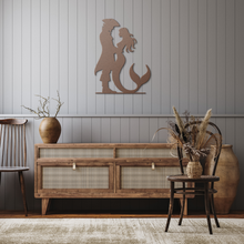 Load image into Gallery viewer, Pirate__Mermaid_Metal_Sign_Copper_Rustic_Hallway_Mockup.png