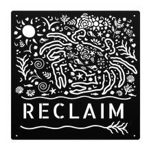 Load image into Gallery viewer, Reclaim_Crab_Crab_Metal_Sign_Black_Transparent_Mockup.png