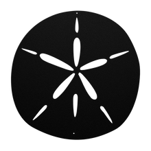 Load image into Gallery viewer, Sand_Dollar_Metal_Sign_Black_Transparent_Mockup.png