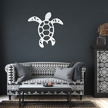 Load image into Gallery viewer, Sea_Turtle_Metal_Sign_White_Dark_Living_Room_Mockup.png