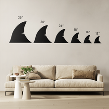 Load image into Gallery viewer, Shark_Fin_Metal_Sign_Size_Options_Mockup.png