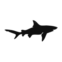 Load image into Gallery viewer, Shark_Metal_Sign_Black_Transparent_Mockup.png
